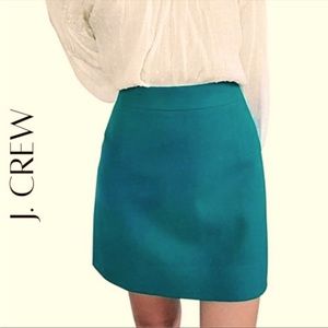 ⚓️ J.Crew Jewel Green Wool Mini Skirt 2